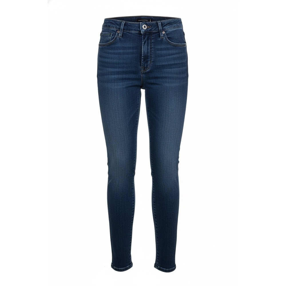 Abercrombie & Fitch Simone High Rise Ankle Jeans 25 0S Dark Wash Skinny Slit Hem